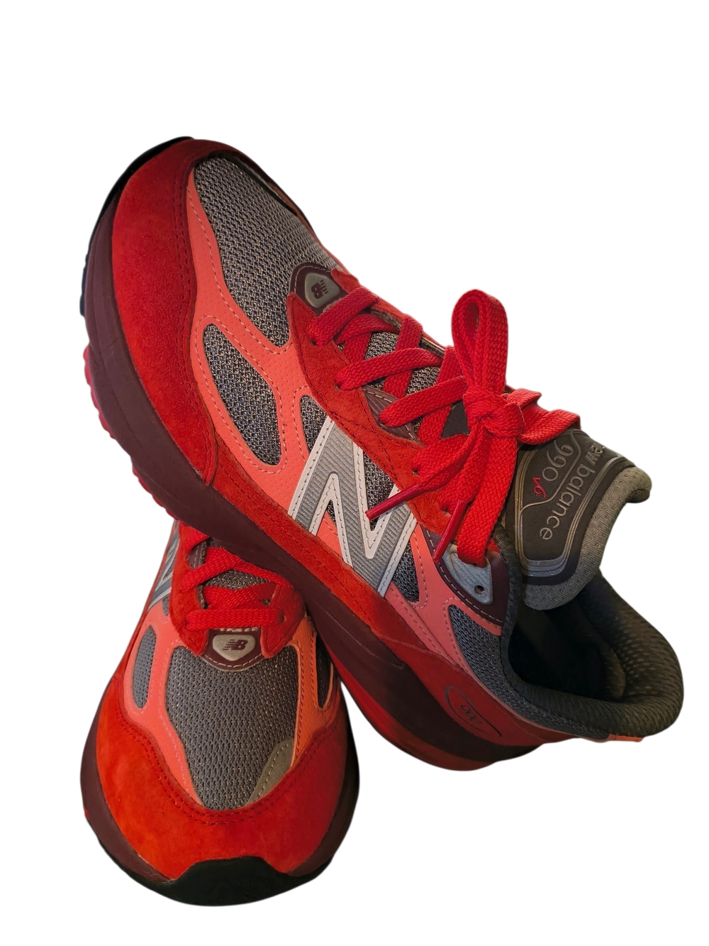 New Balance 990v6 Red and Gray Big Kids Size 6.5y Sneakers